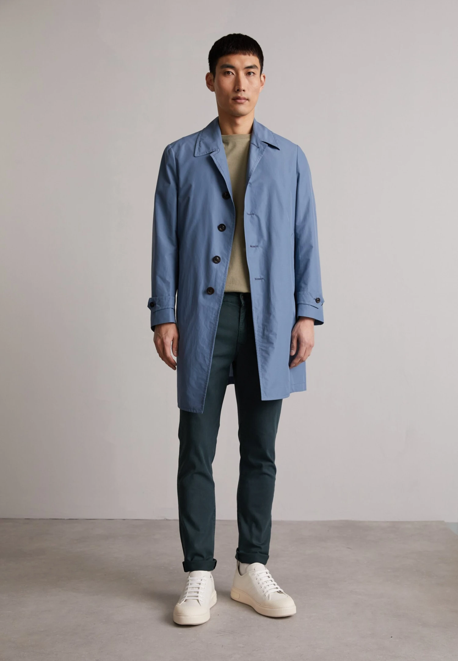 Boglioli Trenchcoat - Avio Blue 2 Boglioli Trenchcoat - Avio Blue - Afbeelding 2