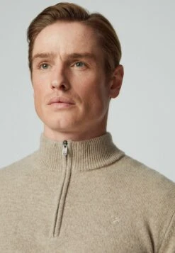 Hackett London Zip - Trui - Tan Brown 13 Hackett London Zip - Trui - Tan Brown -Herenmode 007a41d6a9754437a23a592e1f655eb5
