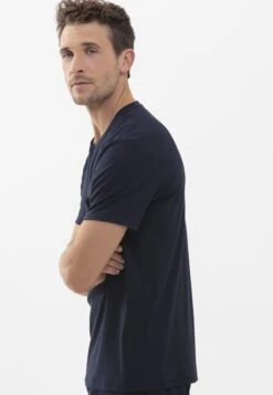 MEY Pyjamashirt - Indigo -Herenmode 0504b0eb7ac342a996aaa3e952c1bb3d