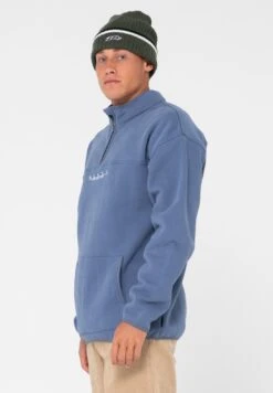 Rusty Rs Relaxed 1/4 Zip Super - Fleece Trui - China Blue -Herenmode 11177ff205f84bcc88ff0b58400b45ed