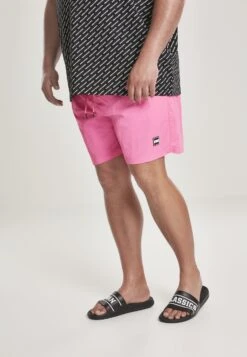 URBAN CLASSICS Block - Zwemshorts - Neonpink