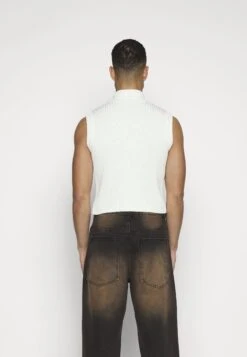 Jaded London Sleeveless Zip Through - Bodywarmer - Cream -Herenmode 1c2b3f424d304c6fbfbabaa8dc91b574