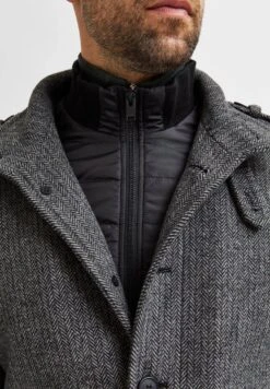 Selected Homme Slhnoah- Mantel - Dark Grey Pattern:Salt/Pepper -Herenmode 2105fa3d6b83482e80c60df0910f2f0f