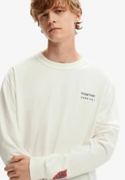 Desigual Arty Messages - Longsleeve - Beige -Herenmode 2308a8917f32416a8ca3bd5d27709ec1