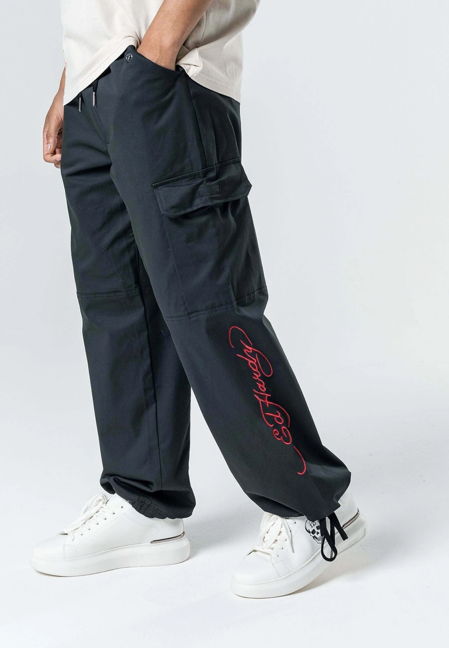 Ed Hardy Destiny Skull Wings - Cargobroek - Washed Black 3 Ed Hardy Destiny Skull Wings - Cargobroek - Washed Black - Afbeelding 3