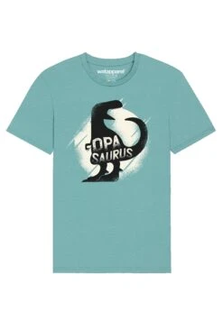 Opasaurus - T-Shirt Print - Teal Monstera