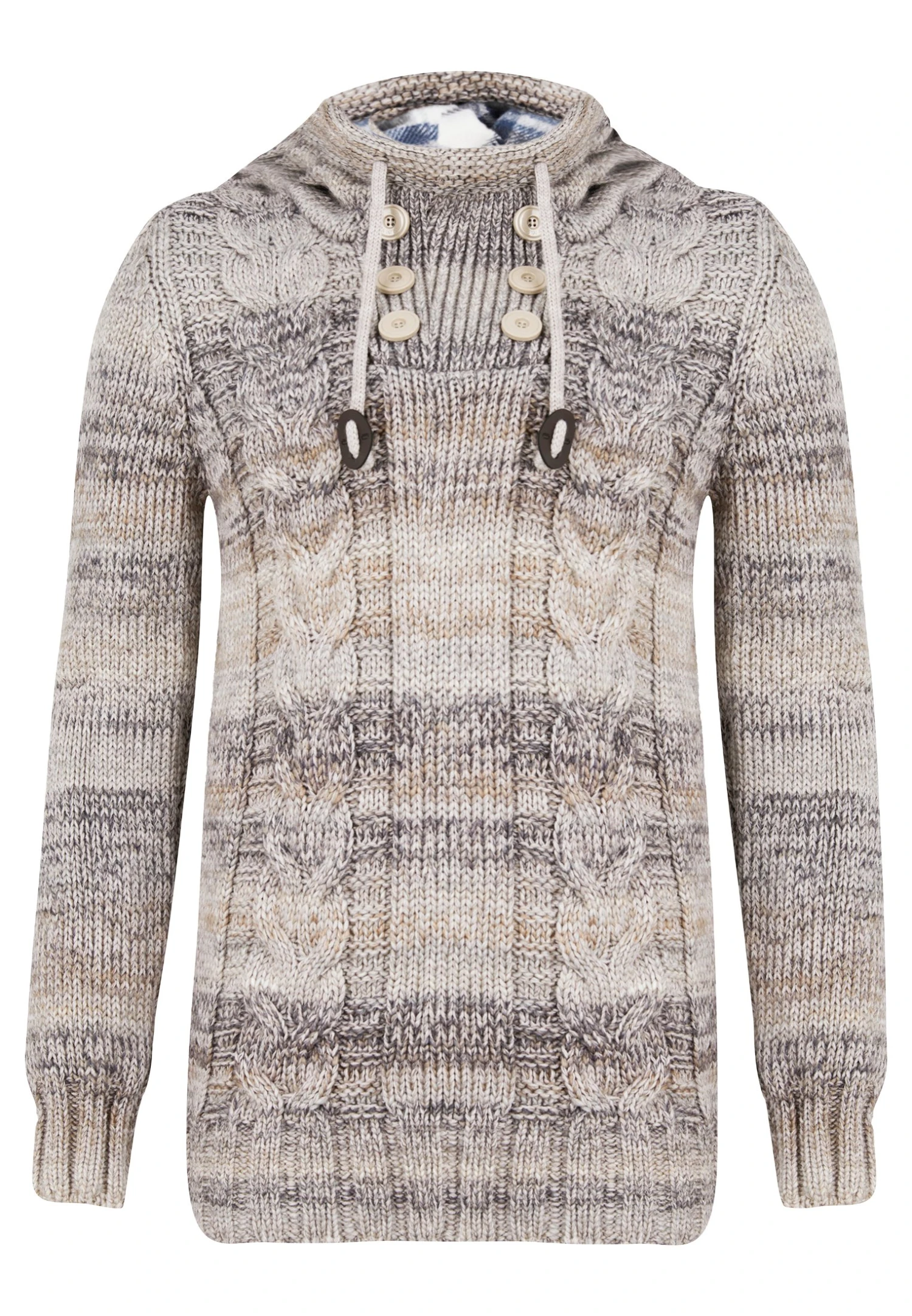 Mit Kapuze - Hoodie - Beige 7 Mit Kapuze - Hoodie - Beige - Afbeelding 7