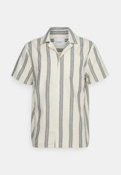 Les Deux Lawson Stripe Shirt - Overhemd - Ivory/India Ink -Herenmode 3484b96a5a0f4d4bb4f7ca8f19e82216