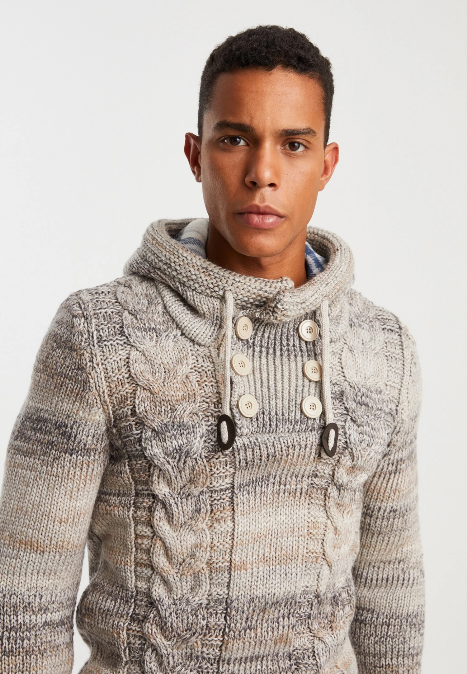 Mit Kapuze - Hoodie - Beige 6 Mit Kapuze - Hoodie - Beige - Afbeelding 6