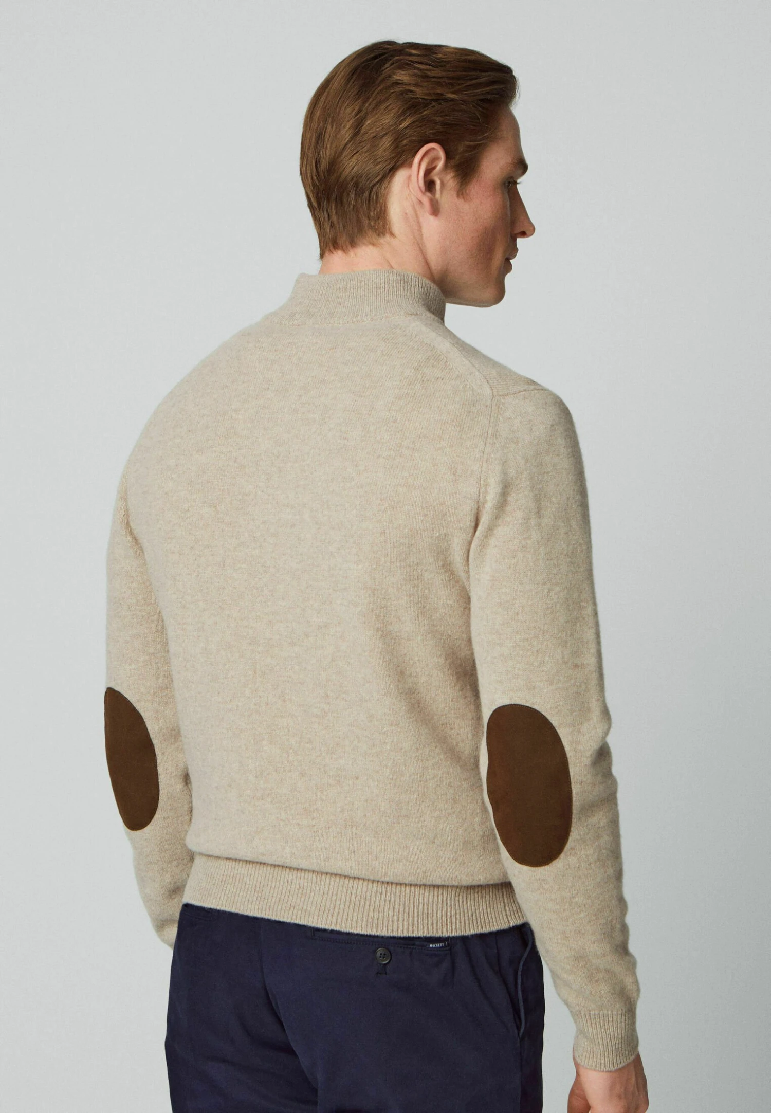 Hackett London Zip - Trui - Tan Brown 3 Hackett London Zip - Trui - Tan Brown - Afbeelding 3