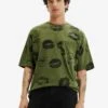 Desigual Lips - T-Shirt Print - Green