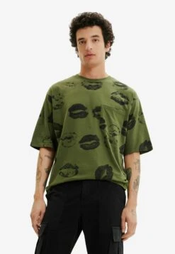 Desigual Lips - T-Shirt Print - Green