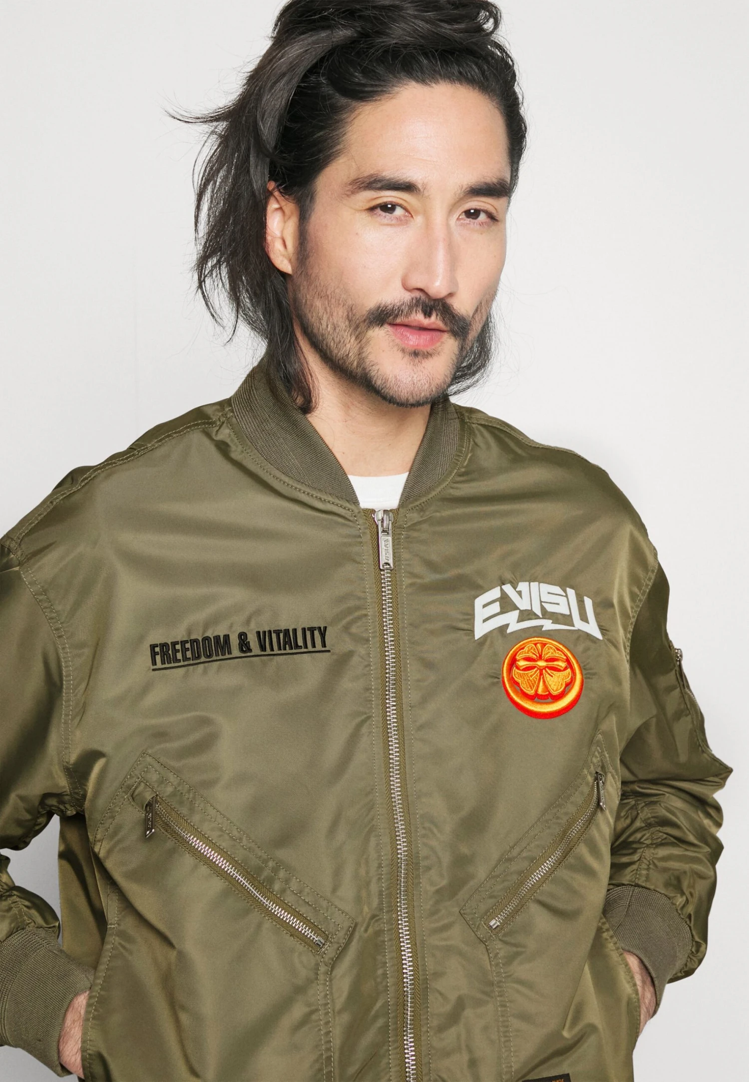 Evisu Kamon Jacket - Bomberjacks - Dark Olive 4 Evisu Kamon Jacket - Bomberjacks - Dark Olive - Afbeelding 4