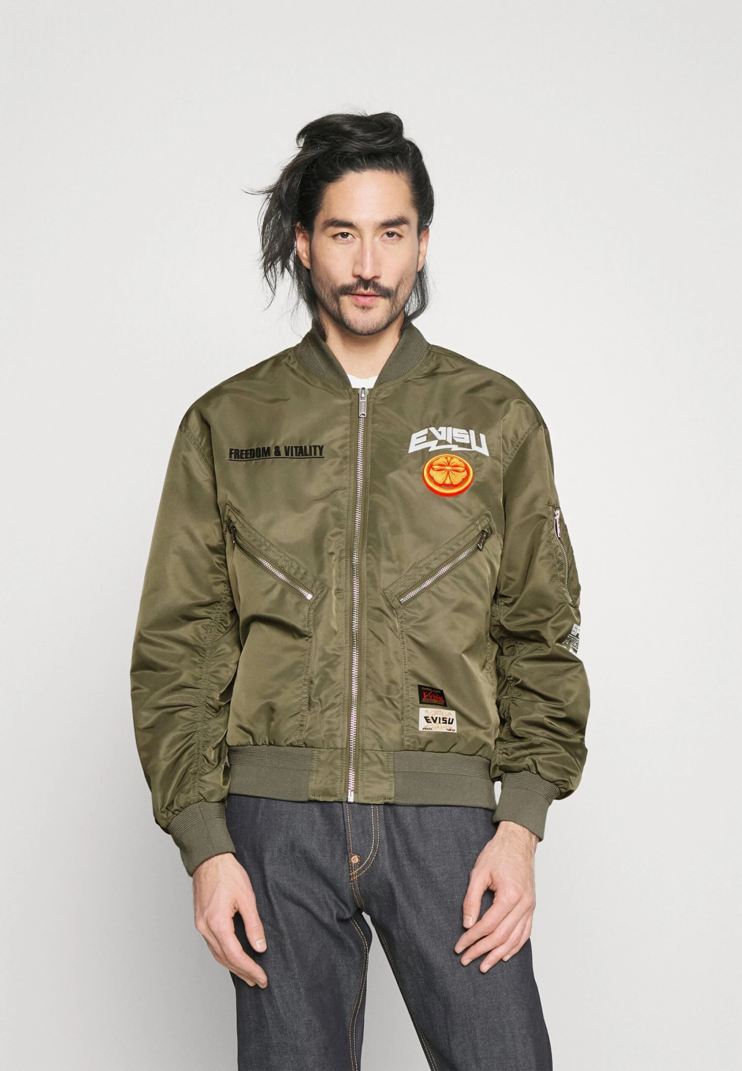 Evisu Kamon Jacket - Bomberjacks - Dark Olive 1 Evisu Kamon Jacket - Bomberjacks - Dark Olive