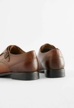 Next Double Monk Standard - Instappers - Tan Brown -Herenmode 60365395d02f4923b4ff5e7dc4e45b23