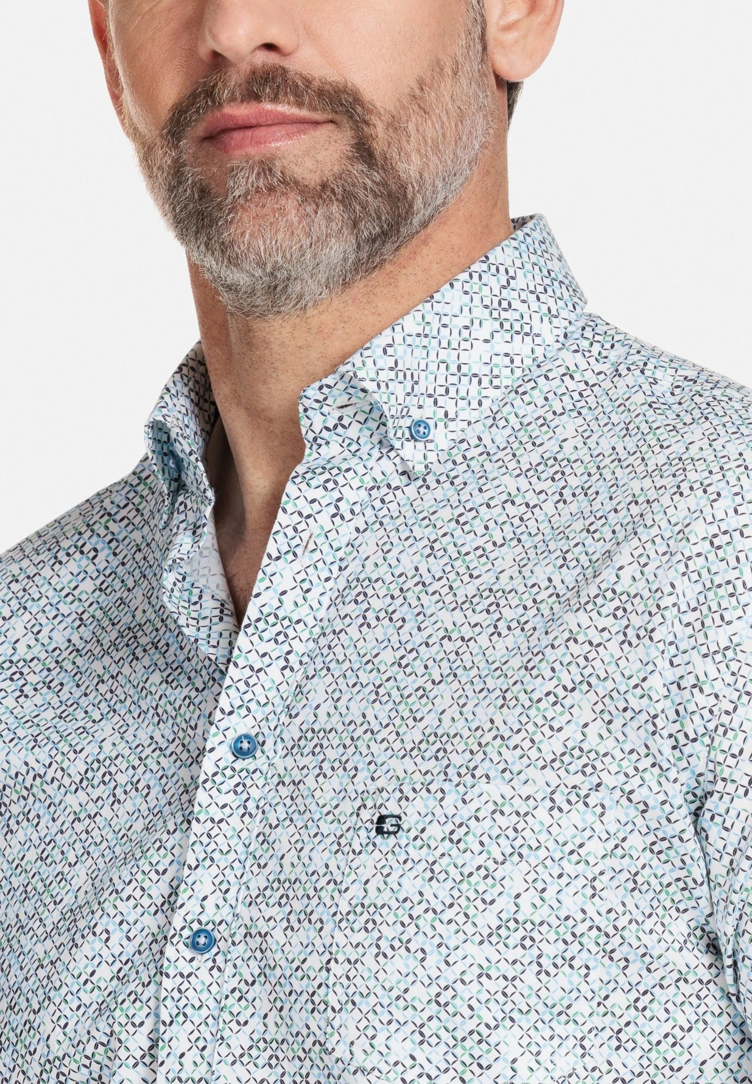 Mouw Regular Fit Button Do - Overhemd - Green/Dark Green/Taupe 4 Mouw Regular Fit Button Do - Overhemd - Green/Dark Green/Taupe - Afbeelding 4