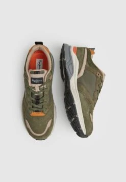 Pepe Jeans Dave Sider M - Sneakers Laag - Khaki Green -Herenmode 6610894f49c44157b6a770b1fe948fae