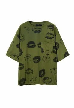 Desigual Lips - T-Shirt Print - Green -Herenmode 688320489c034462ad0deb41879438c0