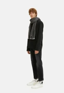 Tom Tailor Sjaal - Black Grey Mouline