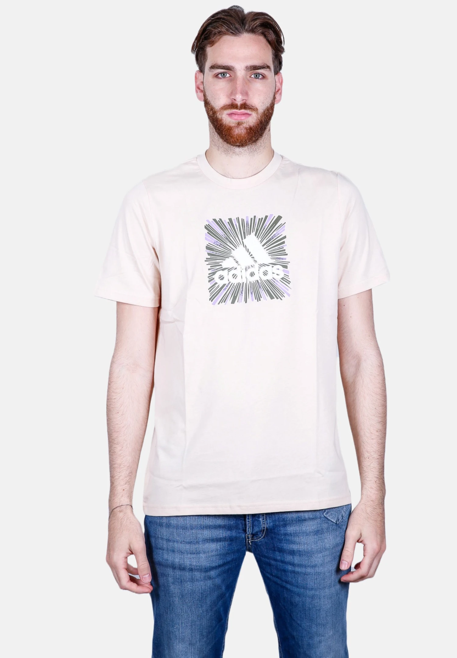 Adidas Originals Con Logo- T-Shirt Print - Beige 1 Adidas Originals Con Logo- T-Shirt Print - Beige