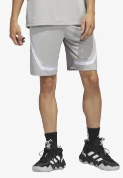 ADIDAS PERFORMANCE Pro Block- Korte Broeken - Metal Grey White -Herenmode 80891254960d4d4ea5ea3e8d682d1c0c
