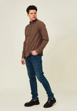 Lexington Zakelijk Overhemd - Brown Melange