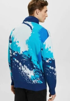 ESPRIT Mit Wellenmuster - Trui - Blue -Herenmode 863fecac8f3644ec875db6fa4f9eee1d