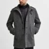 Selected Homme Slhnoah- Mantel - Dark Grey Pattern:Salt/Pepper