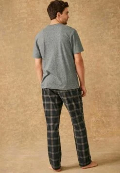 Next Motionflex Cosy Standard - Pyjama - Grey Black Check -Herenmode 880146779a6c4512a83aa14194b40a71