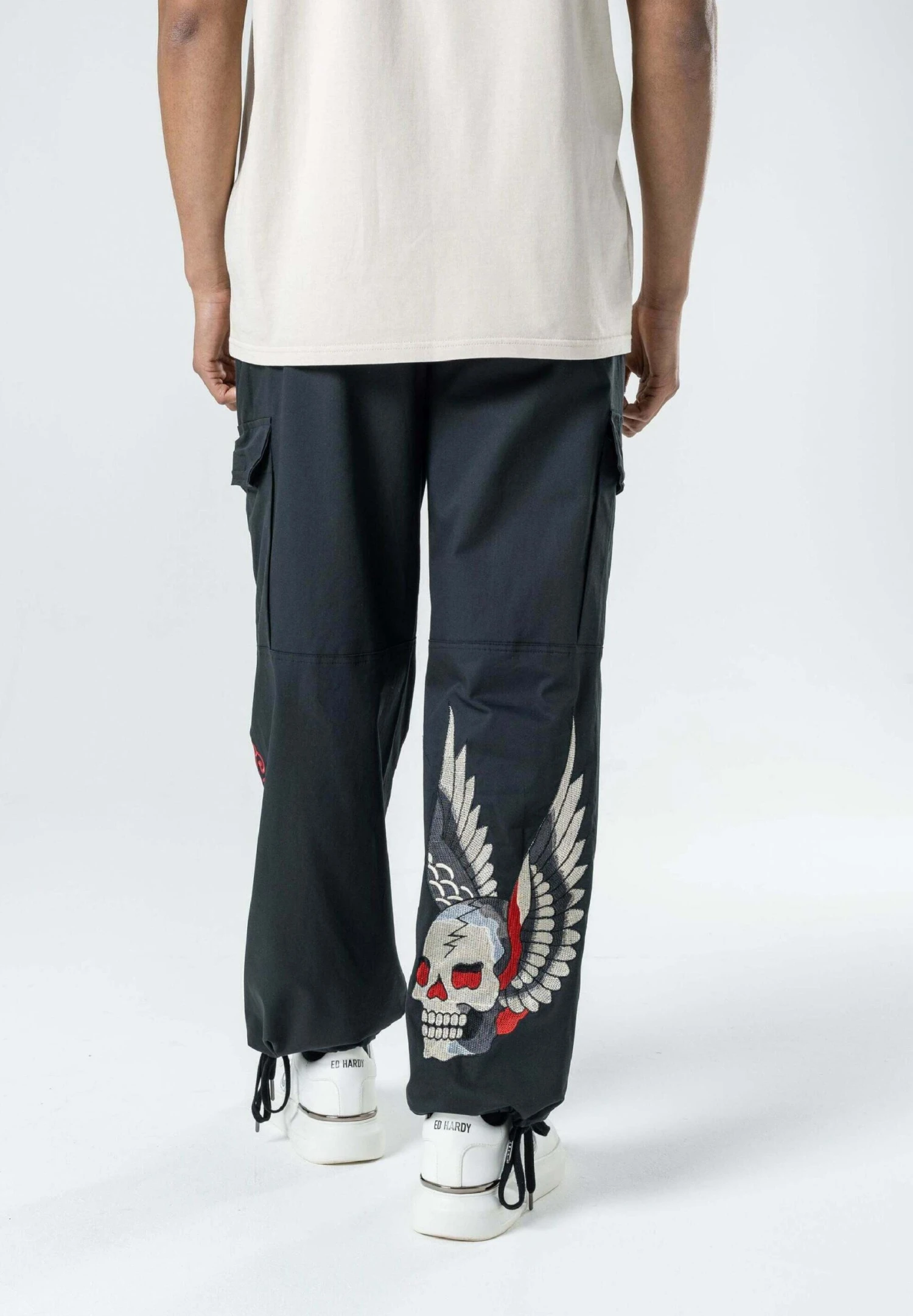 Ed Hardy Destiny Skull Wings - Cargobroek - Washed Black 1 Ed Hardy Destiny Skull Wings - Cargobroek - Washed Black