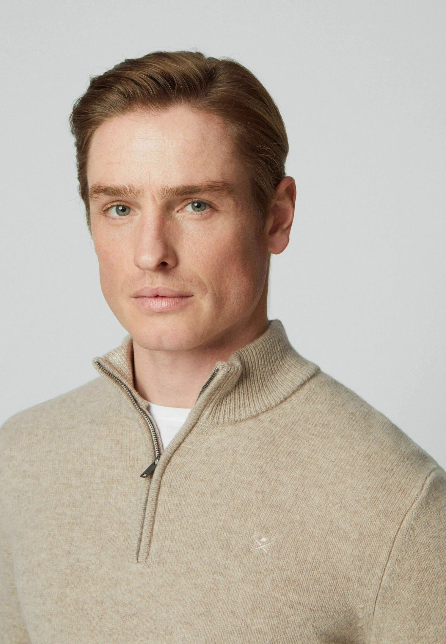 Hackett London Zip - Trui - Tan Brown 4 Hackett London Zip - Trui - Tan Brown - Afbeelding 4