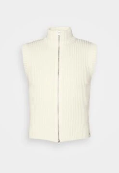Jaded London Sleeveless Zip Through - Bodywarmer - Cream -Herenmode 908644a9a12e40229bd03bd5e475e059