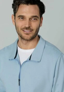 Sweater Met Rits - Hellblau -Herenmode 913d26e3e76a4c93b22b1f8894c4ee50