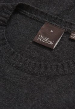 Oscar Jacobson Valter Roundneck - Trui - Dark Grey -Herenmode 9706ea53a6be475eb1fc83892cb241d8