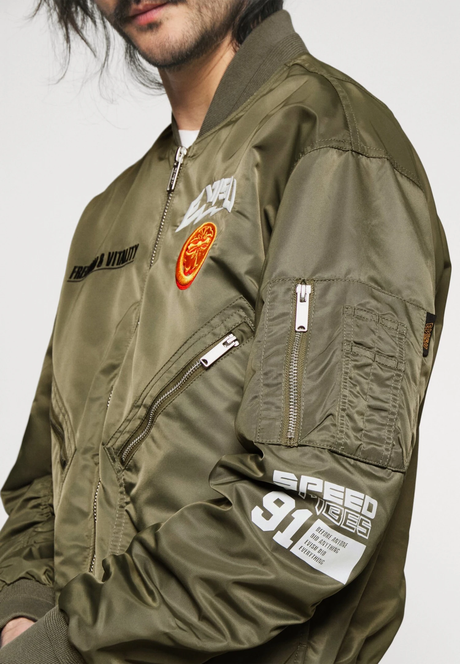 Evisu Kamon Jacket - Bomberjacks - Dark Olive 6 Evisu Kamon Jacket - Bomberjacks - Dark Olive - Afbeelding 6