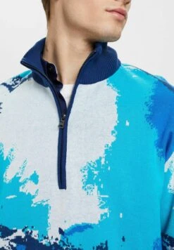 ESPRIT Mit Wellenmuster - Trui - Blue -Herenmode 9f61ee0e110c4213b0032351523fc605