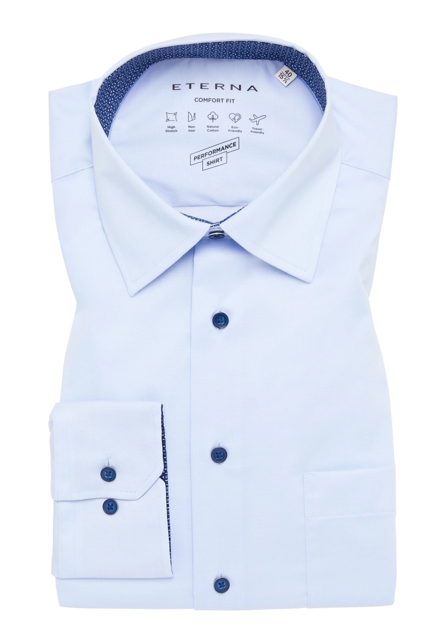 Eterna Performance Comfort Fit - Overhemd - Hellblau 5 Eterna Performance Comfort Fit - Overhemd - Hellblau - Afbeelding 5