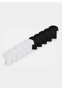 Pier One 10 Pack - T-Shirt Basic - White/Black -Herenmode a47858ffbc3a4fd8908751110de7e4fb