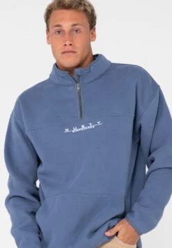 Rusty Rs Relaxed 1/4 Zip Super - Fleece Trui - China Blue -Herenmode a6da5901f79944e6bbfaf5a97e6cbd5f