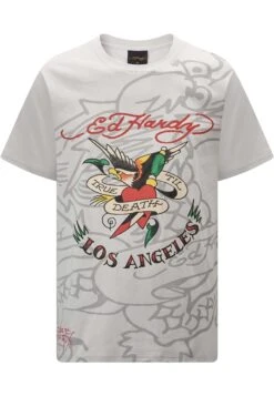 Ed Hardy True-Till-La - T-Shirt Print - Grey -Herenmode aecc489cbb8c4cf98a83bd71088aa9b0