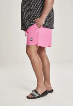 URBAN CLASSICS Block - Zwemshorts - Neonpink -Herenmode af0610929e6d4bb88e1b91bde7a41e8d
