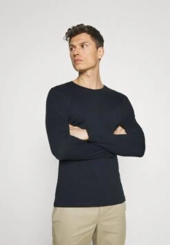 Pier One 2 Pack - Longsleeve - Dark Blue/Mottled Grey -Herenmode b420109f082c43d2a24914f5e6ed3c25