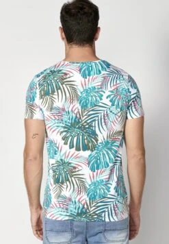 Koroshi Short Sleeve- T-Shirt Print - Blanco White -Herenmode b8bf6a9e54f848358d95576e38393650