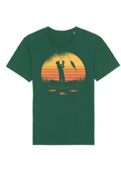 Angler - T-Shirt Print - Bottle Green
