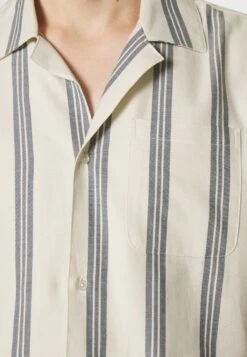 Les Deux Lawson Stripe Shirt - Overhemd - Ivory/India Ink -Herenmode ca7df468d83b48ab93a7ceff51891294