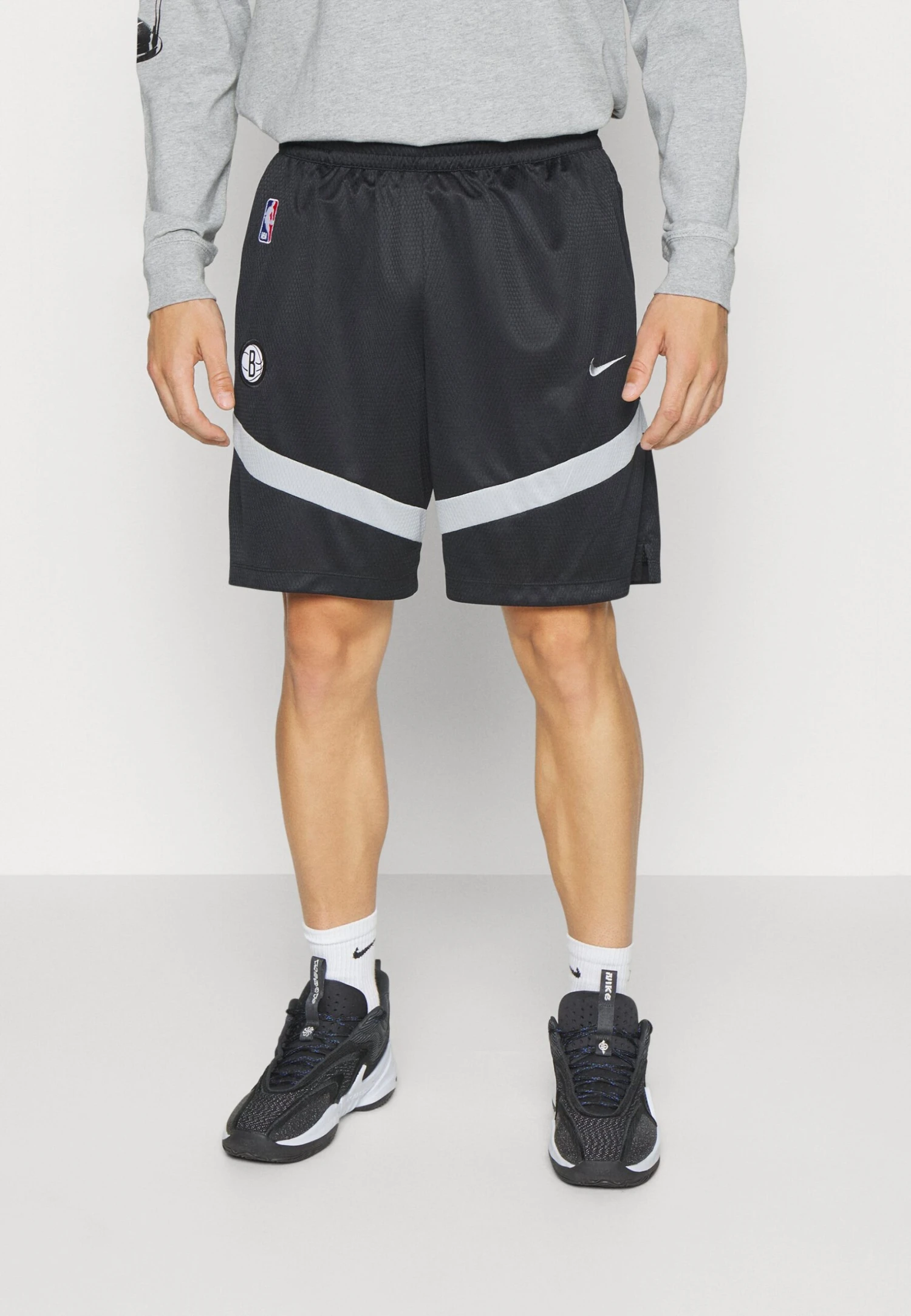 Nike Performance Nba Brooklyn Nets Icon - Korte Broeken - Black/Silver 1 Nike Performance Nba Brooklyn Nets Icon - Korte Broeken - Black/Silver