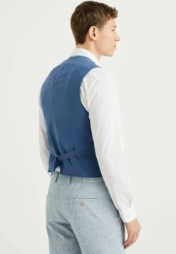 WE FASHION Met Dessin - Gilet - Blue -Herenmode cdd41b18f1d84c9b9e60c9bb2e7539b1