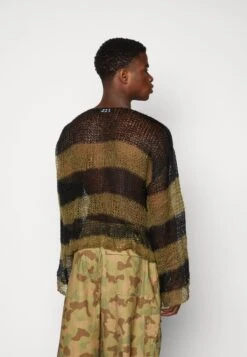 Jaded London Nirvana Striped Loose Jumper - Trui - Green/Black -Herenmode cf765a7d78ef42b8919f446bbdff55c0