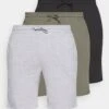 Pier One 3 Pack - Pyjamabroek - Black/Mottled Grey/Khaki