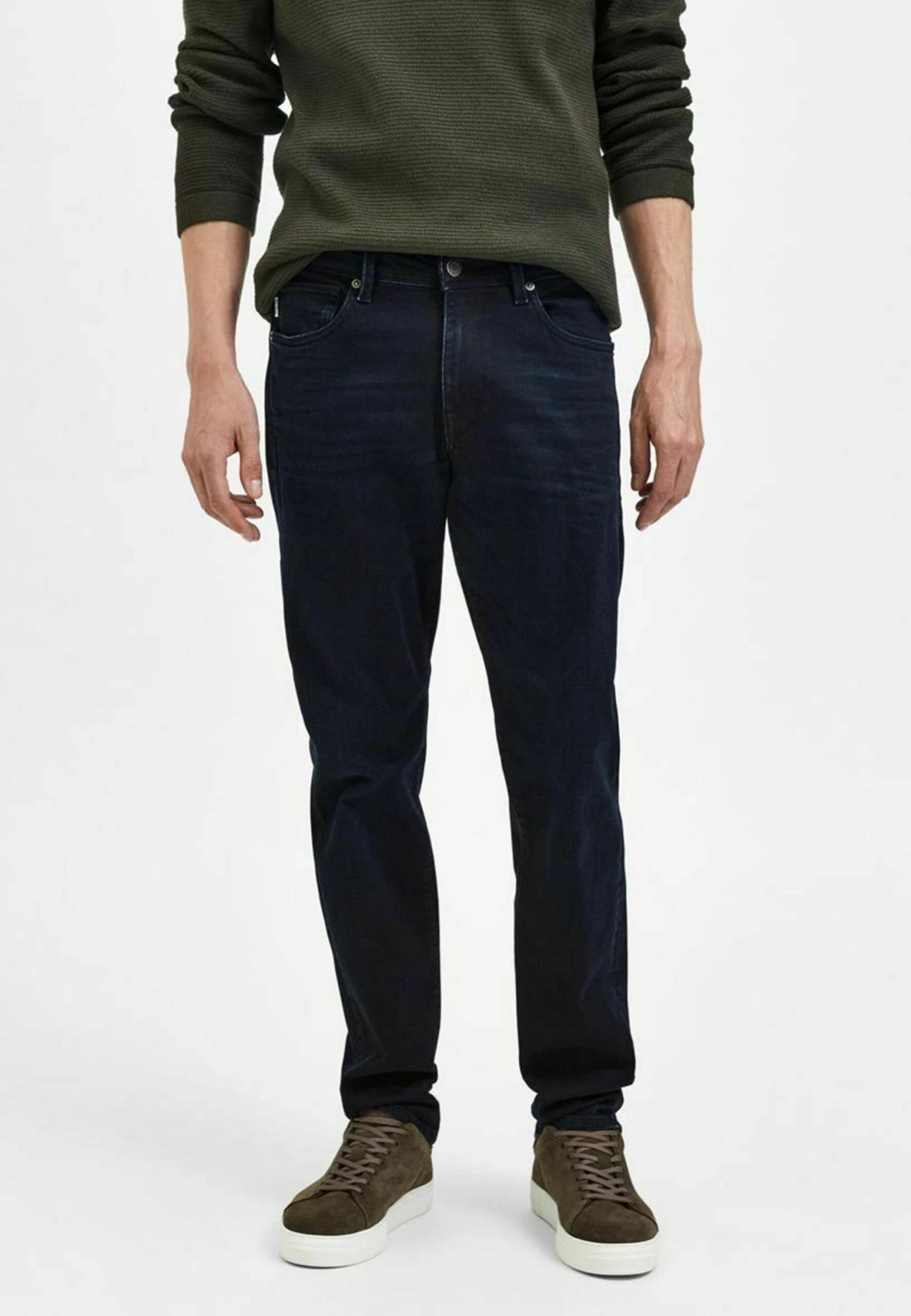 Selected Homme Dunkle - Straight Leg Jeans - Blue Black Denim 1 Selected Homme Dunkle - Straight Leg Jeans - Blue Black Denim